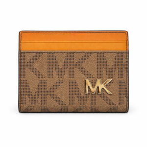 Tarjetero Michael Kors Parker Slim Logo en Café y Naranja